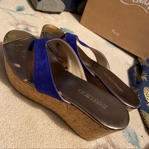 Jimmy Choo Electric Blue Platform Wedge - Authentic.